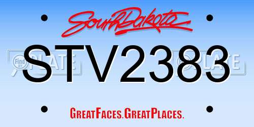 STV2383 South Dakota License Plate