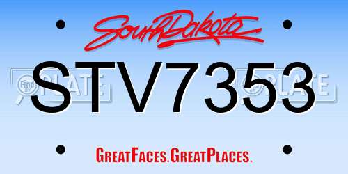 STV7353 South Dakota License Plate