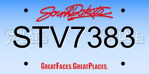 STV7383 South Dakota License Plate