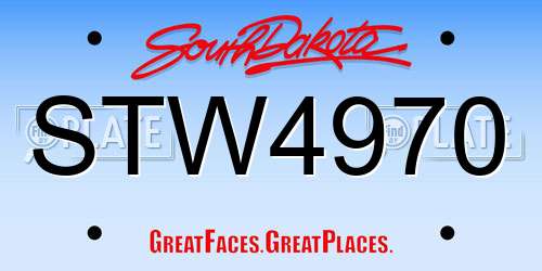 STW4970 South Dakota License Plate