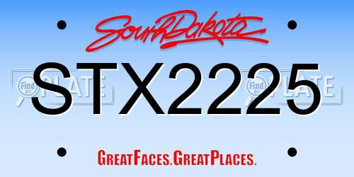 STX2225 South Dakota License Plate