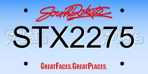 STX2275 South Dakota License Plate