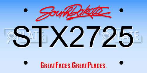 STX2725 South Dakota License Plate