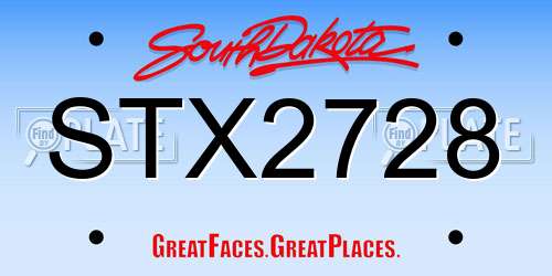 STX2728 South Dakota License Plate