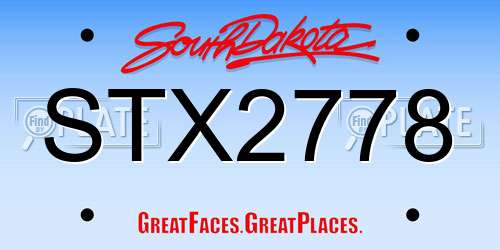 STX2778 South Dakota License Plate