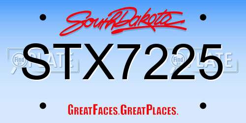 STX7225 South Dakota License Plate