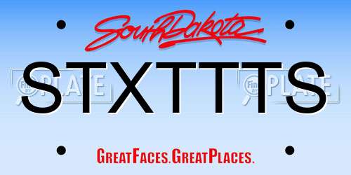 STXTTTS South Dakota License Plate