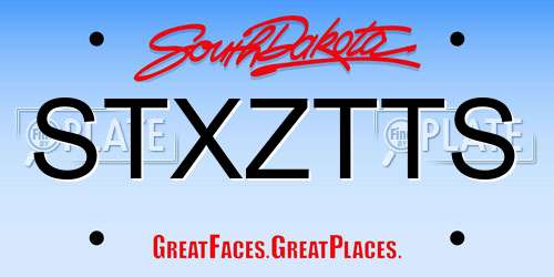 STXZTTS South Dakota License Plate