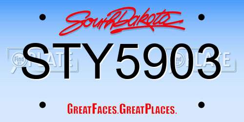 STY5903 South Dakota License Plate