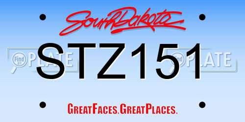 STZ151 South Dakota License Plate