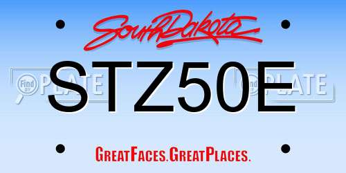 STZ50E South Dakota License Plate
