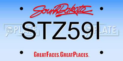 STZ59I South Dakota License Plate