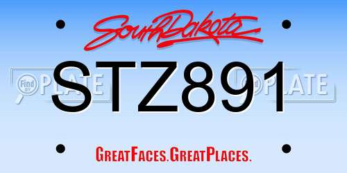 STZ891 South Dakota License Plate
