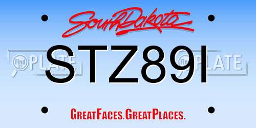 STZ89I South Dakota License Plate