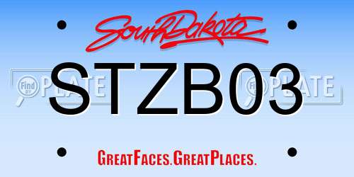 STZB03 South Dakota License Plate
