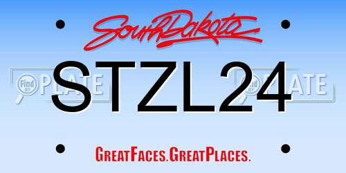 STZL24 South Dakota License Plate