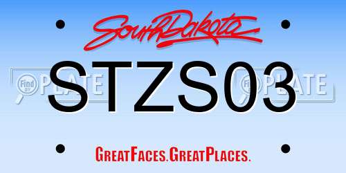 STZS03 South Dakota License Plate