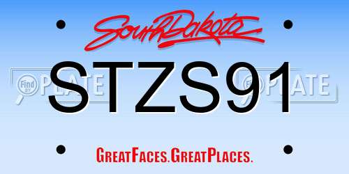 STZS91 South Dakota License Plate