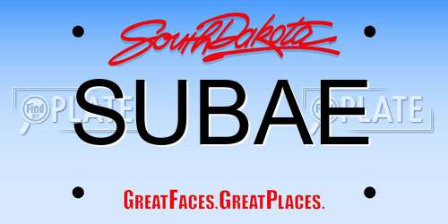 SUBAE South Dakota License Plate