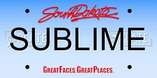 SUBLIME South Dakota License Plate