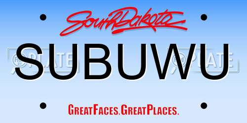 SUBUWU South Dakota License Plate
