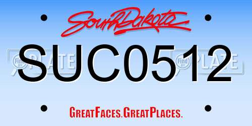 SUC0512 South Dakota License Plate