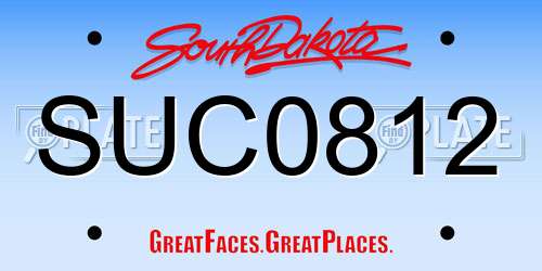 SUC0812 South Dakota License Plate