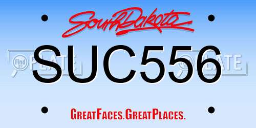 SUC556 South Dakota License Plate