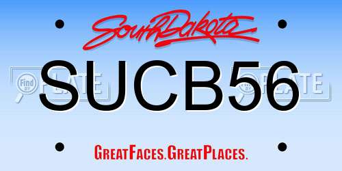 SUCB56 South Dakota License Plate