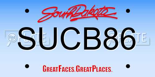 SUCB86 South Dakota License Plate
