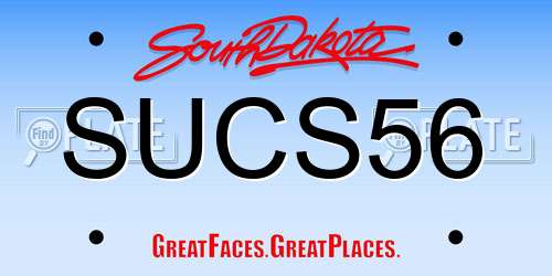 SUCS56 South Dakota License Plate