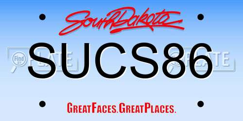 SUCS86 South Dakota License Plate