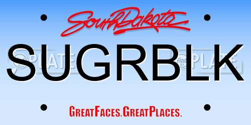 SUGRBLK South Dakota License Plate