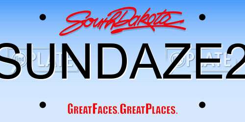 SUNDAZE2 South Dakota License Plate
