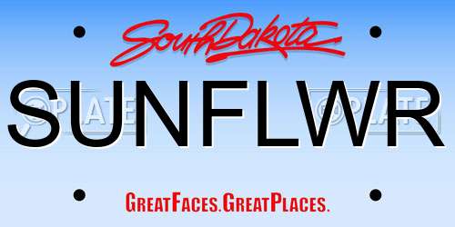 SUNFLWR South Dakota License Plate