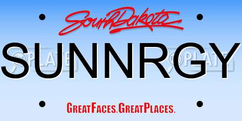 SUNNRGY South Dakota License Plate