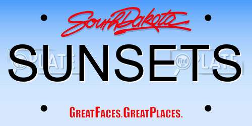 SUNSETS South Dakota License Plate