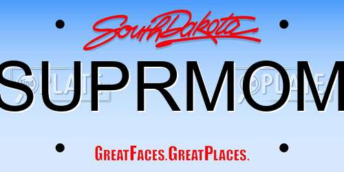 SUPRMOM South Dakota License Plate