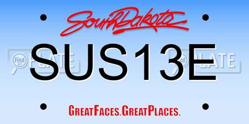 SUS13E South Dakota License Plate
