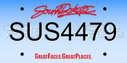 SUS4479 South Dakota License Plate