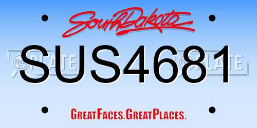 SUS4681 South Dakota License Plate