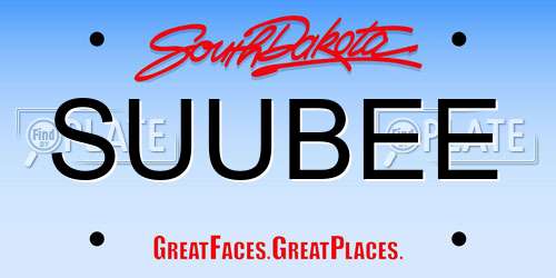 SUUBEE South Dakota License Plate