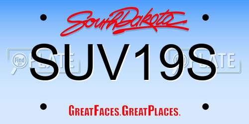SUV19S South Dakota License Plate