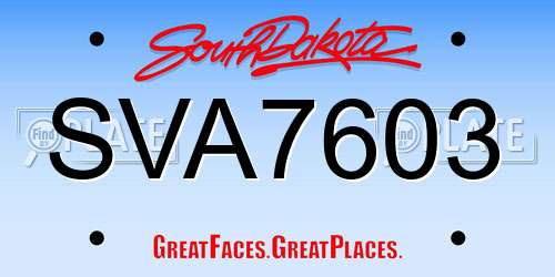 SVA7603 South Dakota License Plate