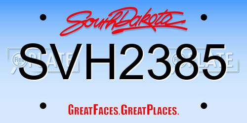 SVH2385 South Dakota License Plate
