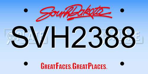 SVH2388 South Dakota License Plate