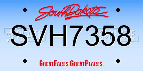 SVH7358 South Dakota License Plate