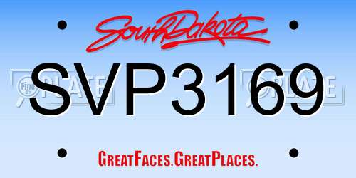SVP3169 South Dakota License Plate