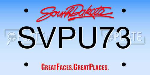 SVPU73 South Dakota License Plate