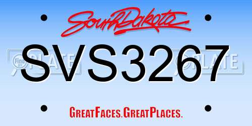 SVS3267 South Dakota License Plate